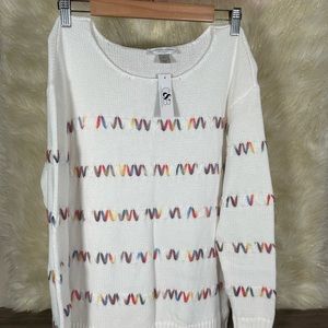 Christopher & Banks Knitted Rainbow Sweater